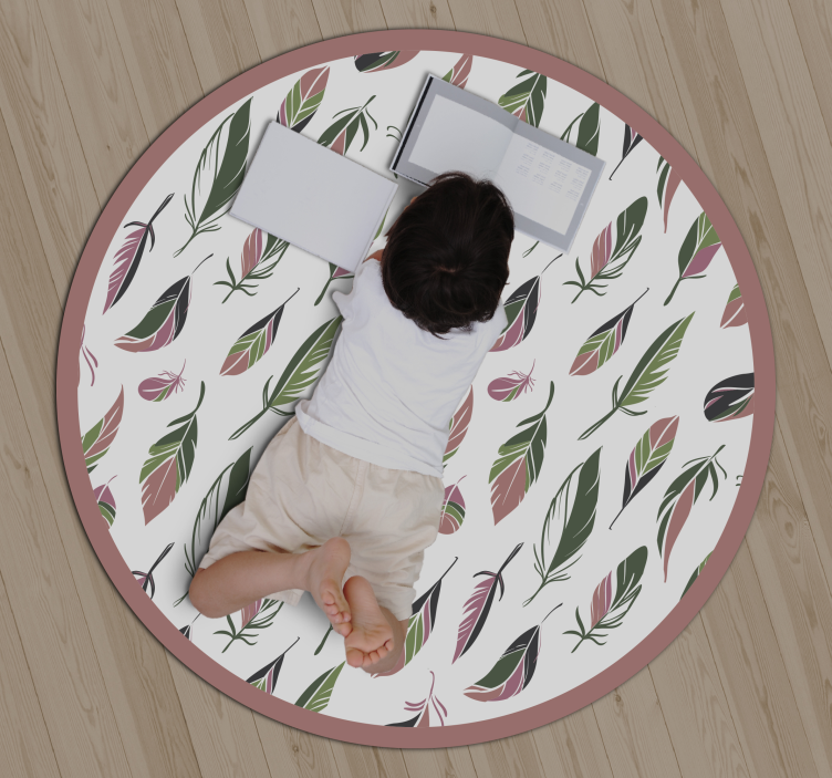 Botanical Patterned Circle floral rug - TenStickers
