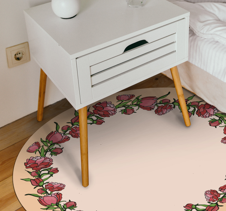 Botanical Round Highlight floral rug - TenStickers