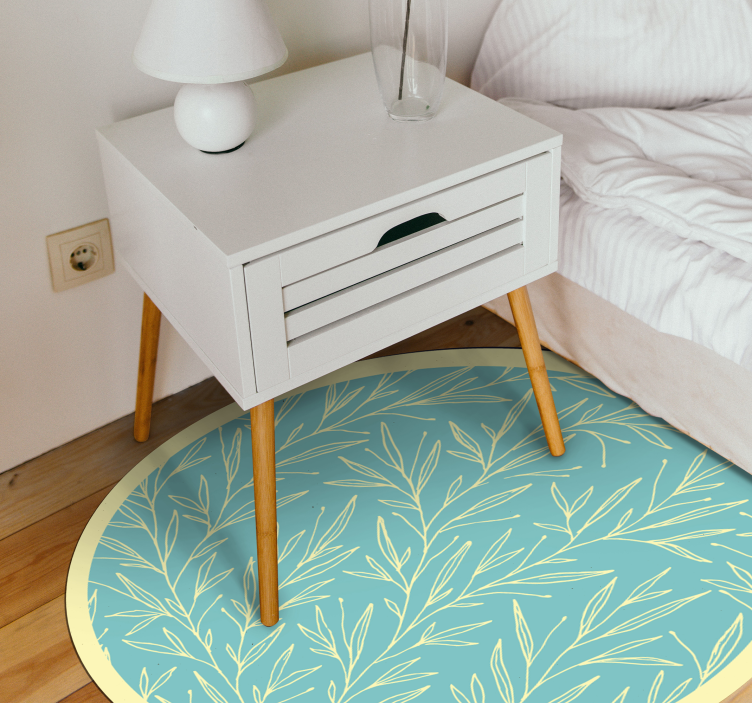 Botanical Round Motif floral rug - TenStickers