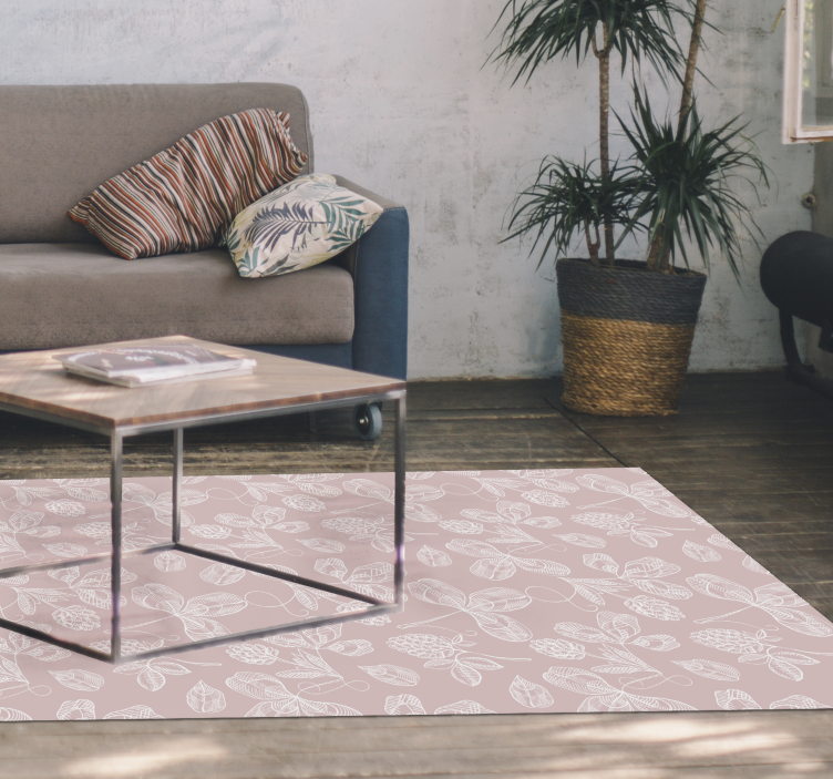 Botanical Sketches floral rug - TenStickers