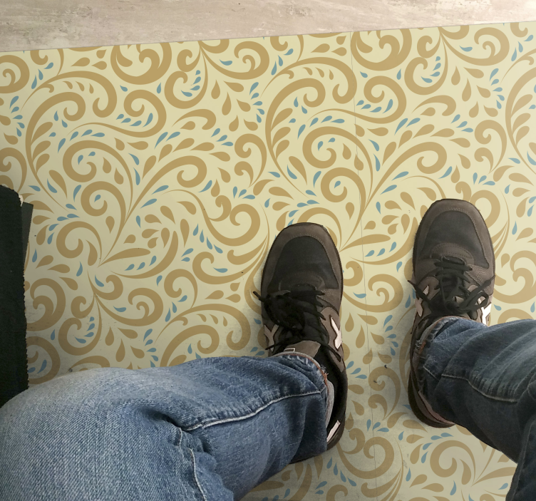 Botanical Swirl Element floral rug - TenStickers