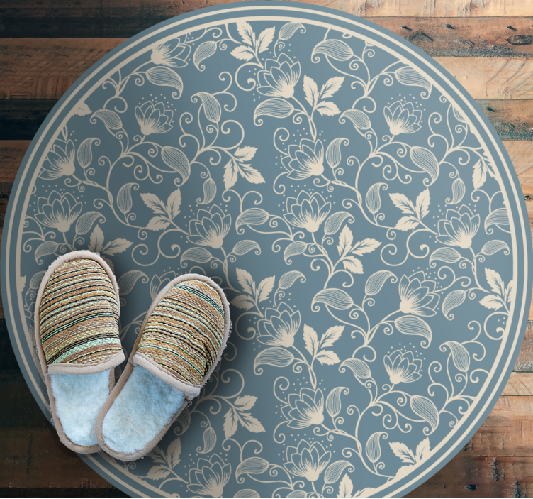 Botanical Whirl Element floral rug - TenStickers