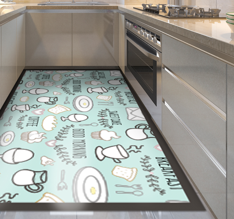 Breakfast Essentials kitchen vinyl mat - TenStickers