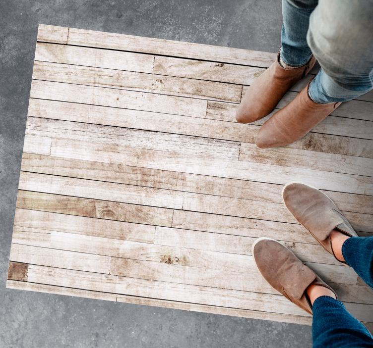 Bright planks appearance wood effect rug - TenStickers
