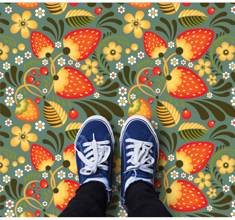 Bright Floral Pattern kitchen mat - TenStickers