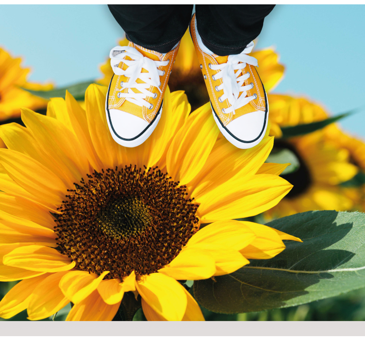 Bright sunflower design floral rug - TenStickers