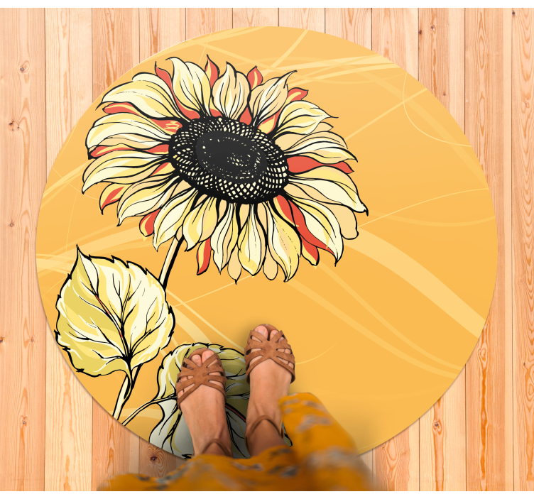Bright Sunflower Blossom floral rug - TenStickers