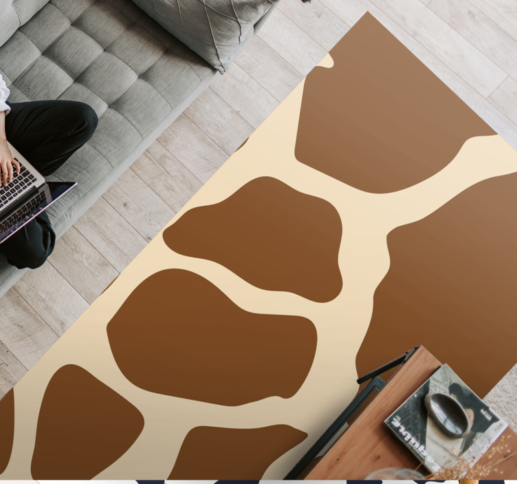 Brown cow skin animal print vinyl rug - TenStickers