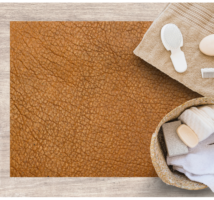 Brown leather effect entrance hall tiles - TenStickers