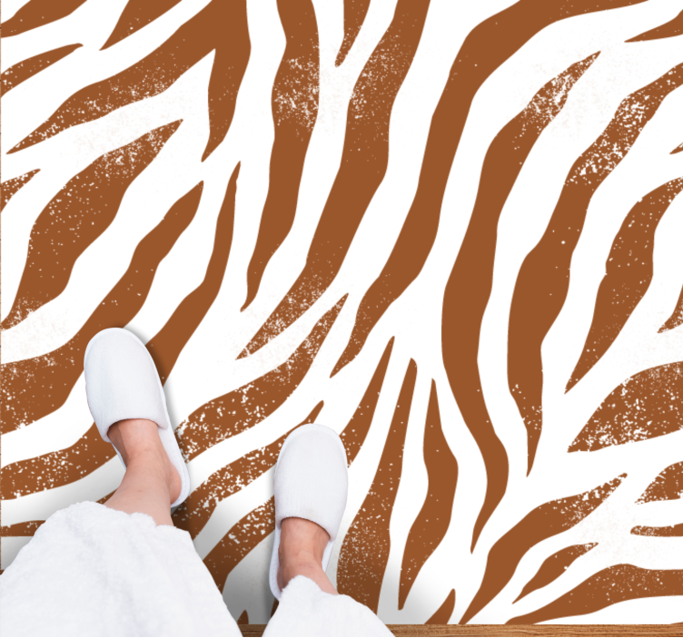 Brown zebra animal print animal rug - TenStickers