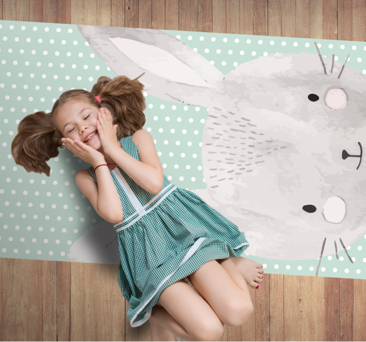 Bunny Illustration nursery rug - TenStickers