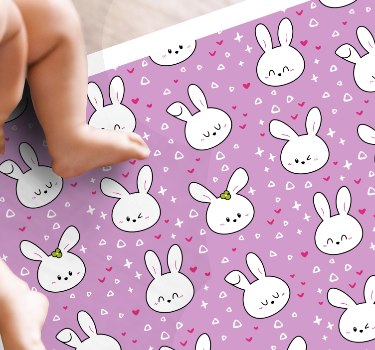 Bunny Patterns nursery rug - TenStickers