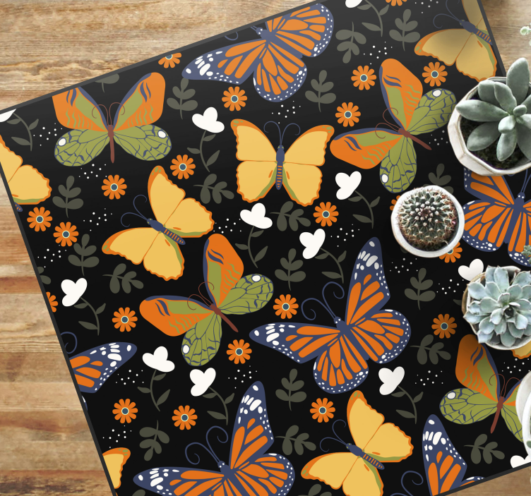 Butterfly Motif animal mat - TenStickers