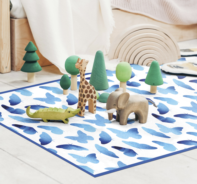 Butterfly Patterned kids rug - TenStickers