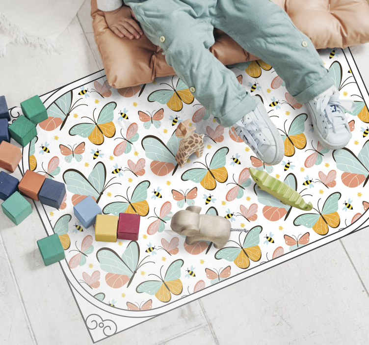 Butterfly Playground kids carpet - TenStickers
