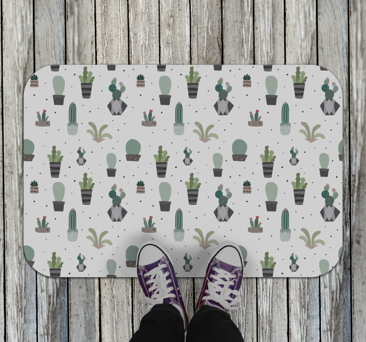 Cactus Pattern floral rug - TenStickers