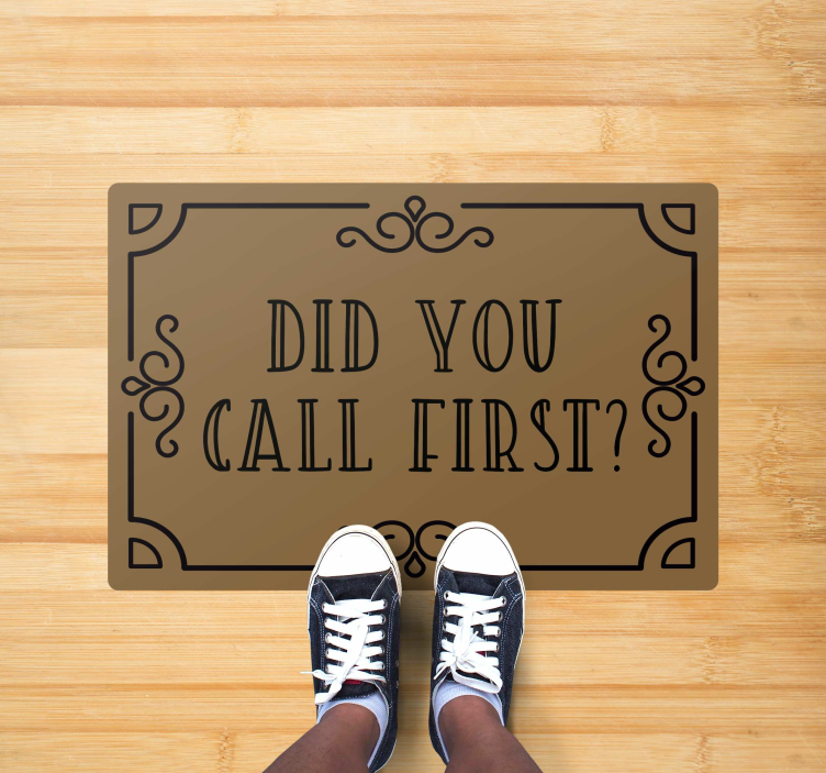 Call First Reminder quote rug - TenStickers