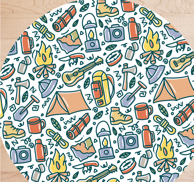 Camping Adventure Concept teenage bedroom rug - TenStickers
