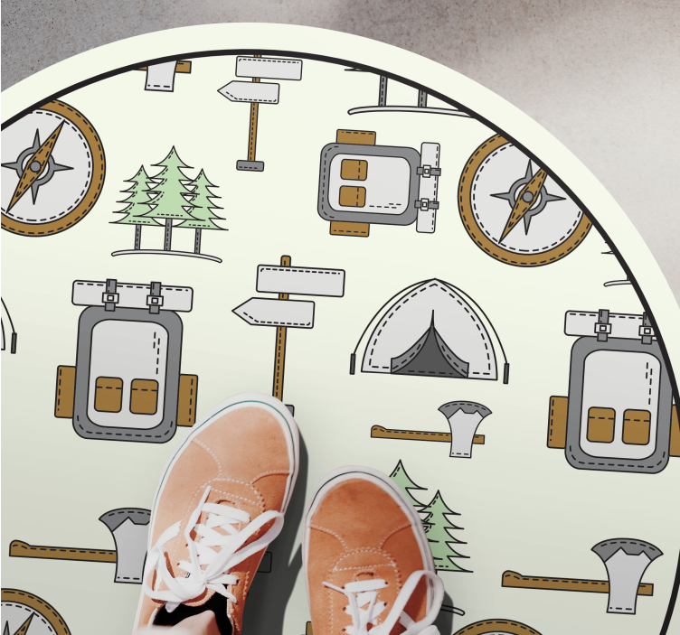 Camping Expedition Idea road map rug - TenStickers