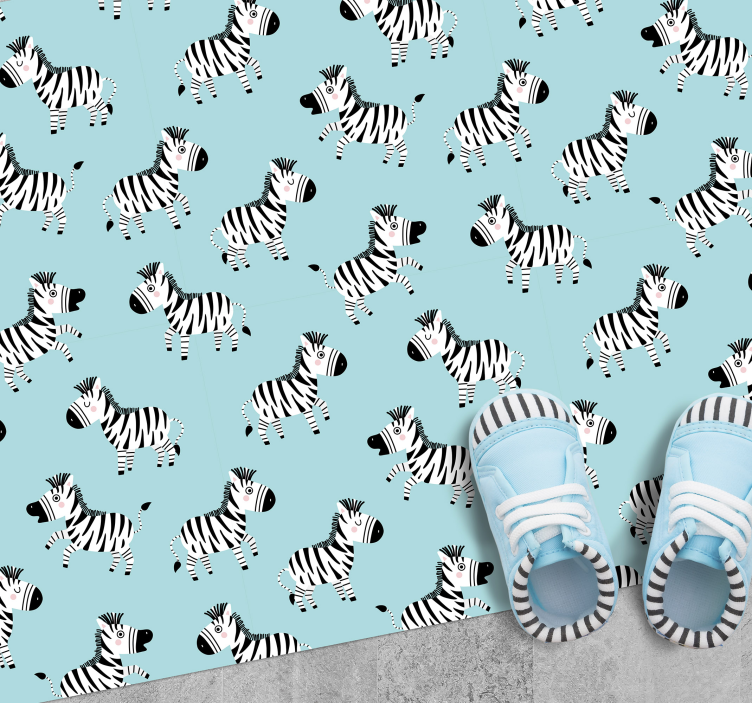Cartoon Zebras kids carpet - TenStickers