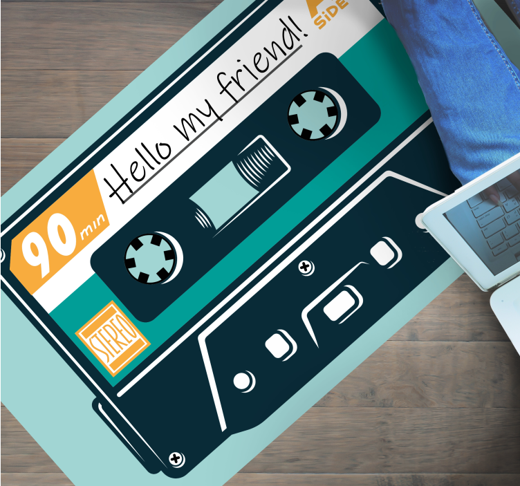 Cassette Tape Greeting custom floor mat - TenStickers