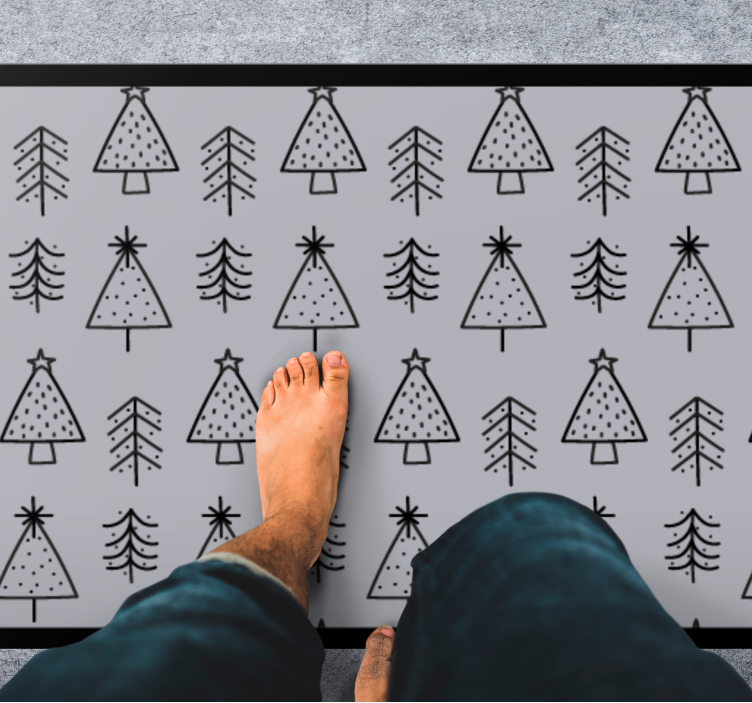 Celebratory tree motif christmas rug - TenStickers