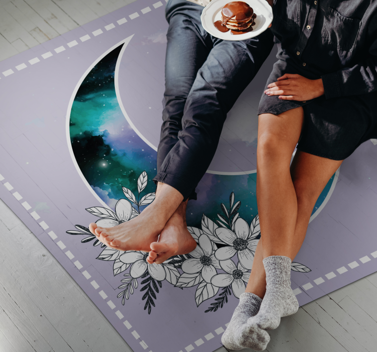 Celestial Blossoms floral rug - TenStickers