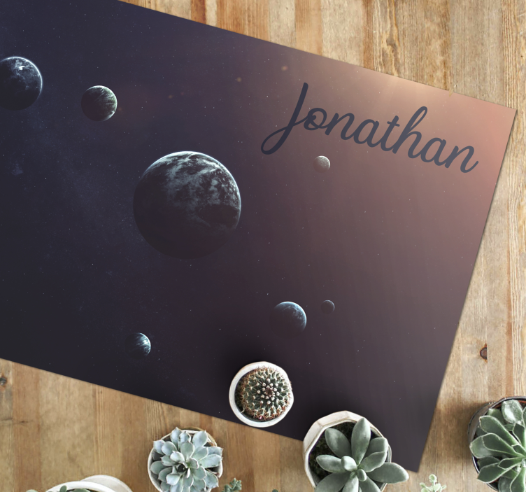 Celestial design with name teenage bedroom rug - TenStickers