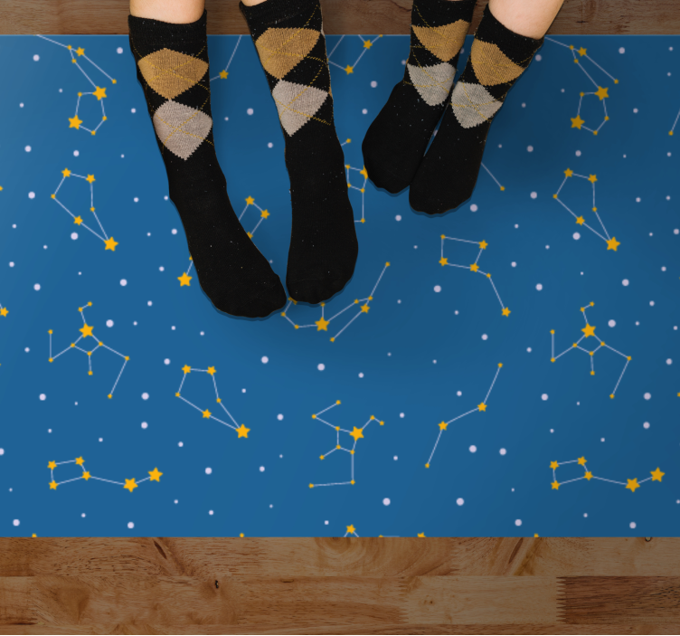Celestial Night Sky star rug - TenStickers