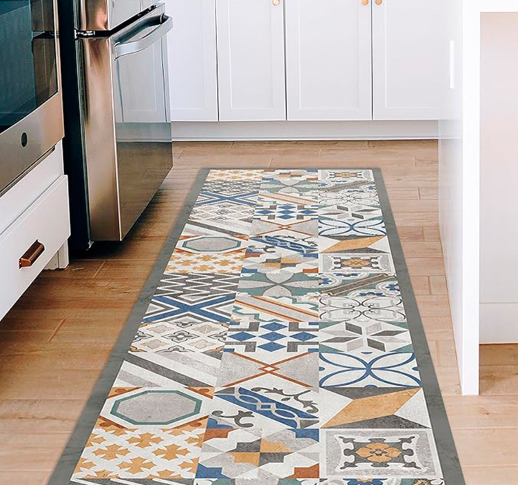 Cement Tiles modern rug - TenStickers