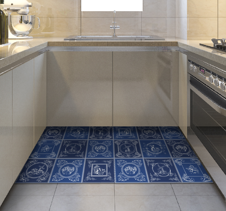 Ceramic Ornamentation kitchen mat - TenStickers
