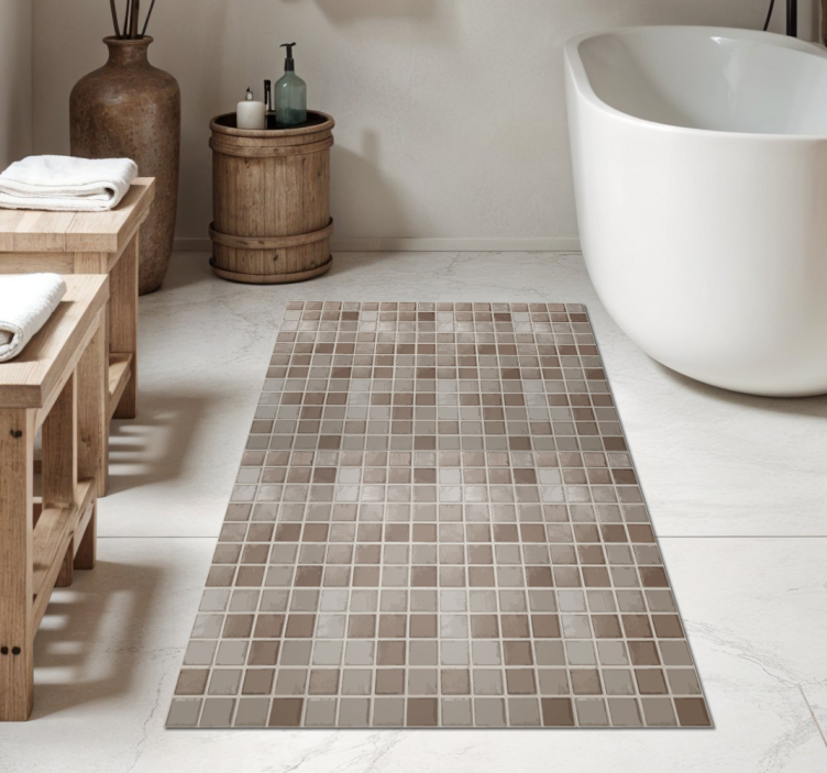Ceramic squares pattern tile carpet - TenStickers