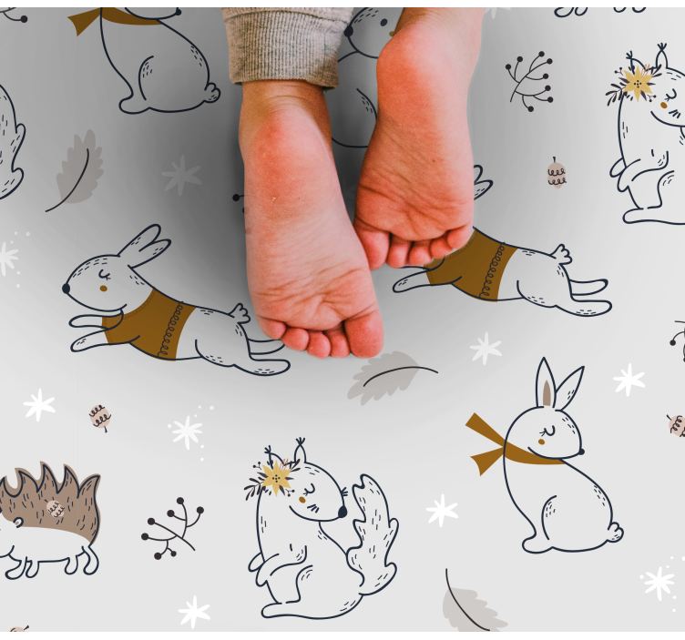 Nordic forest friends kids carpet - TenStickers