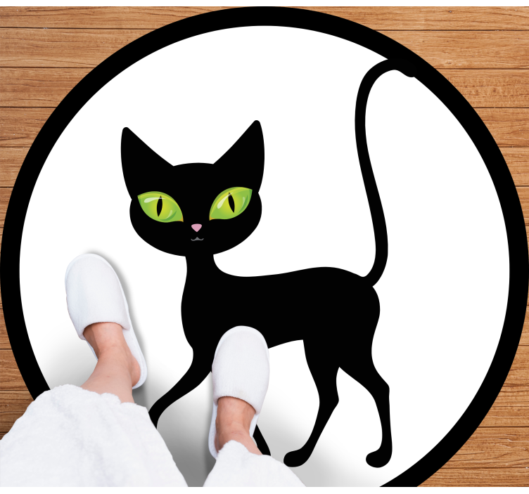 Charming black cat animal mat - TenStickers