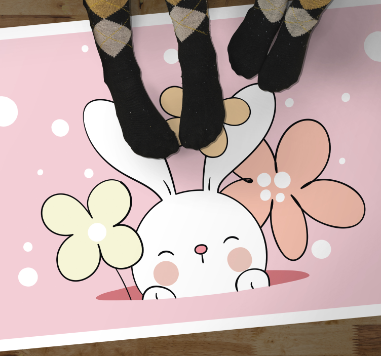Baby bunny illustration kids carpet - TenStickers