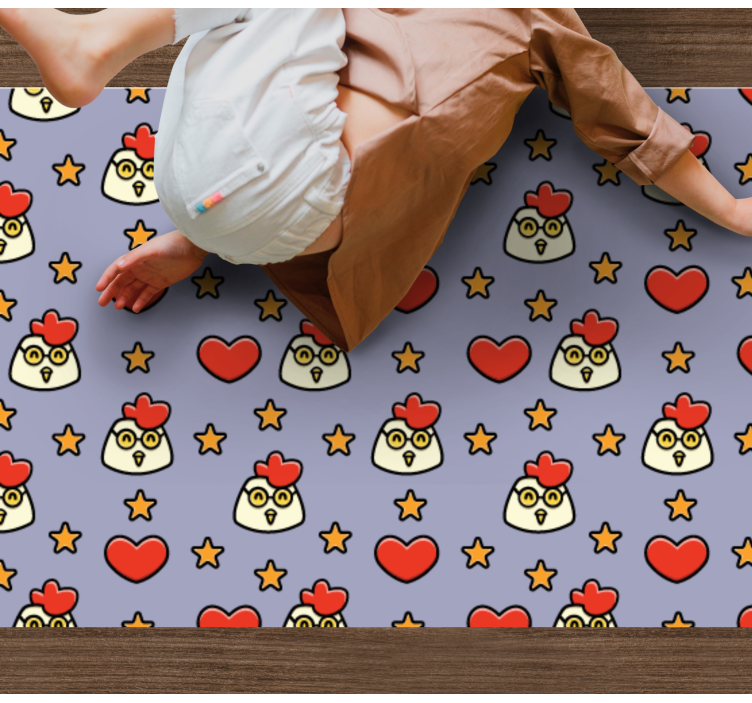 Charming Chicken Hearts animal mat - TenStickers