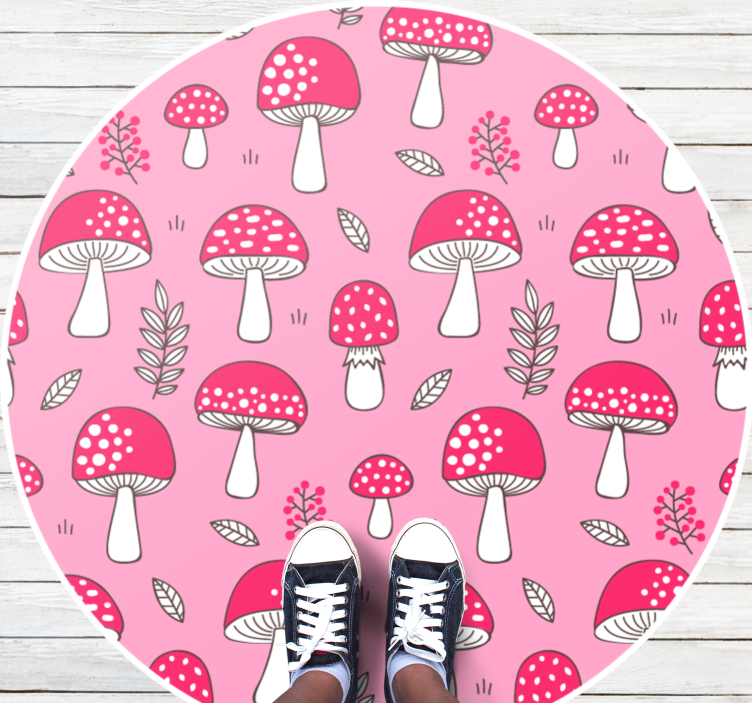 Charming Mushroom Illustration kitchen mat - TenStickers