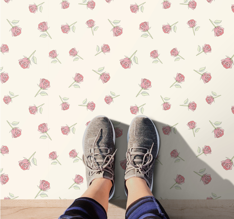 Charming Rose Pattern floral rug - TenStickers