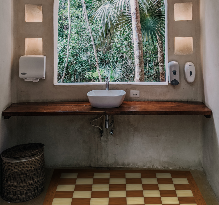 Checked Bathroom bathroom mat - TenStickers