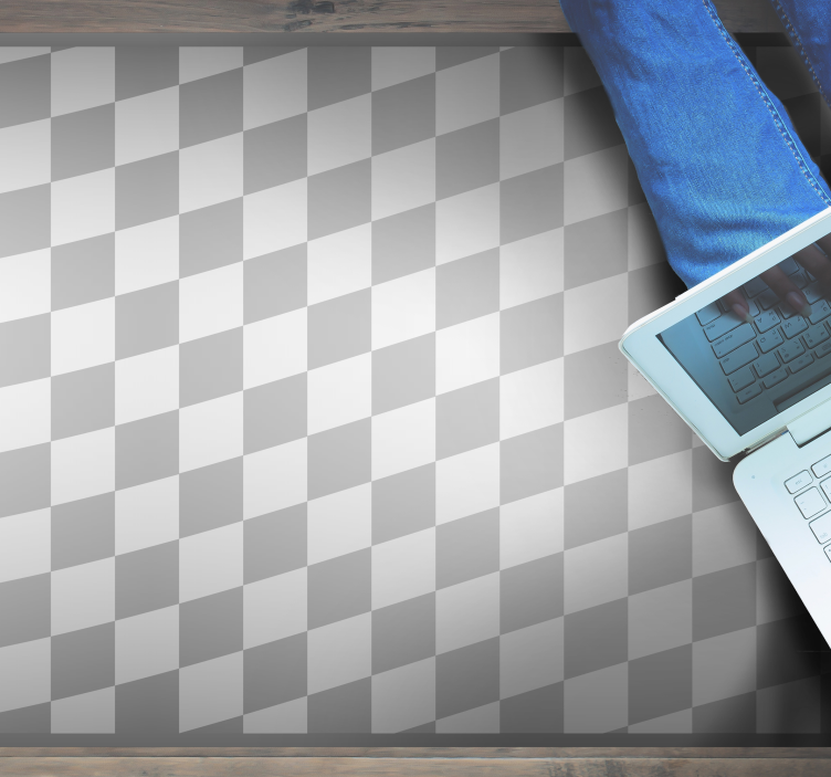 Checkered pattern vintage rug - TenStickers