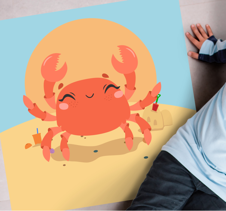 Cheerful Cartoon Crab kids carpet - TenStickers