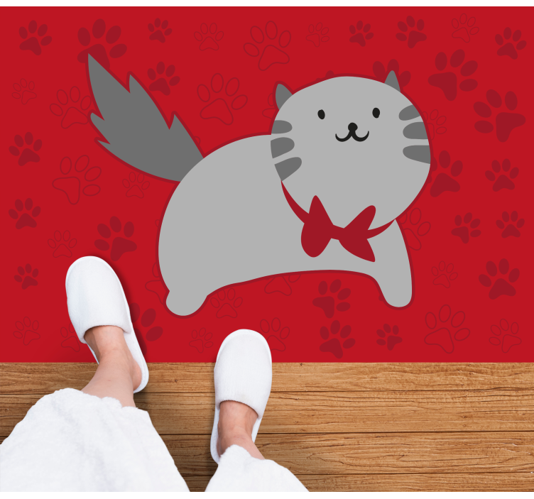 Cheerful Cat Illustration animal mat - TenStickers