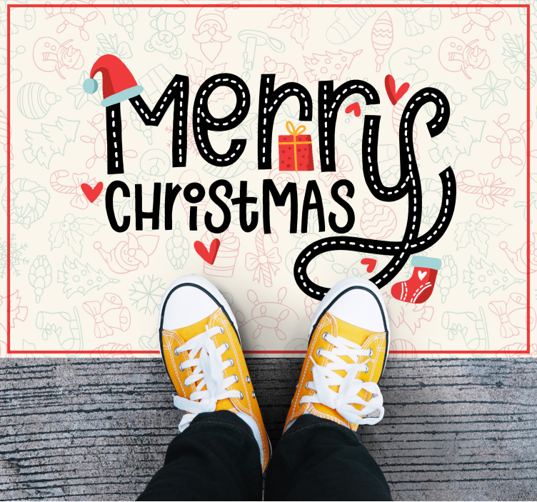 Cheerful greeting christmas rug - TenStickers