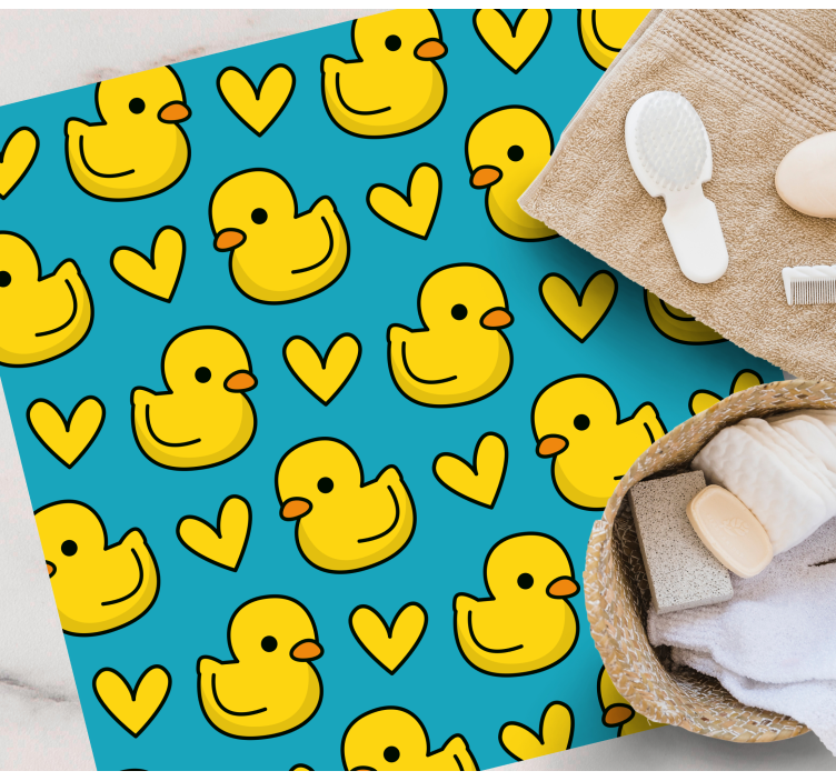 Ducklings pattern bathroom mat - TenStickers