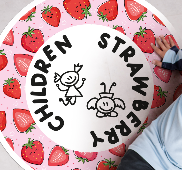 Strawberry and kids kitchen mat - TenStickers