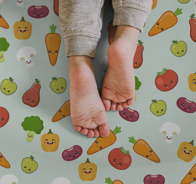 Cheerful Veggie Pattern nursery rug - TenStickers