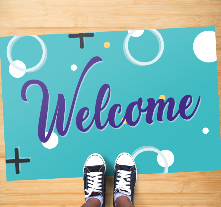 Cheerful Welcome Entrance quote rug - TenStickers