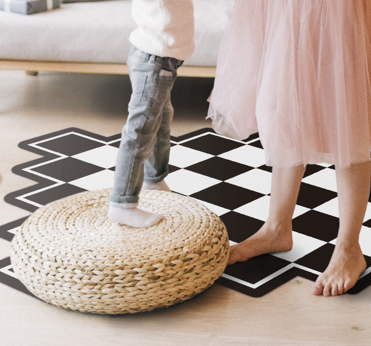 Chequered Pattern geometric rug - TenStickers