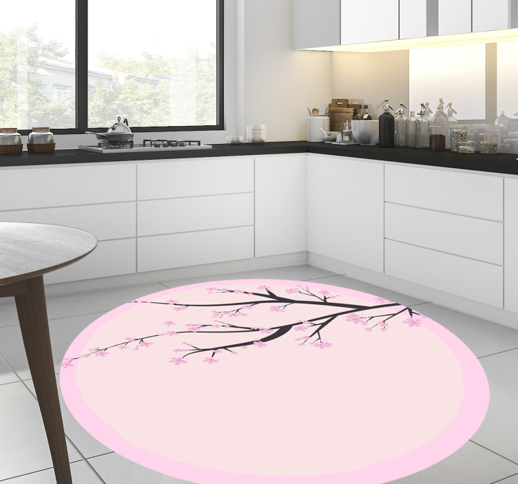 Cherry blossom branch floral rug - TenStickers
