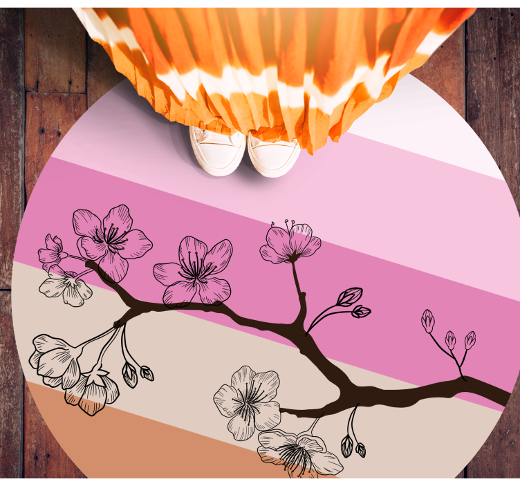 Cherry Blossom Elegance floral rug - TenStickers